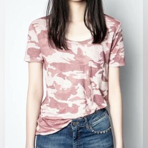 Zadig & Voltaire Awa Camo T-Shirt Pink